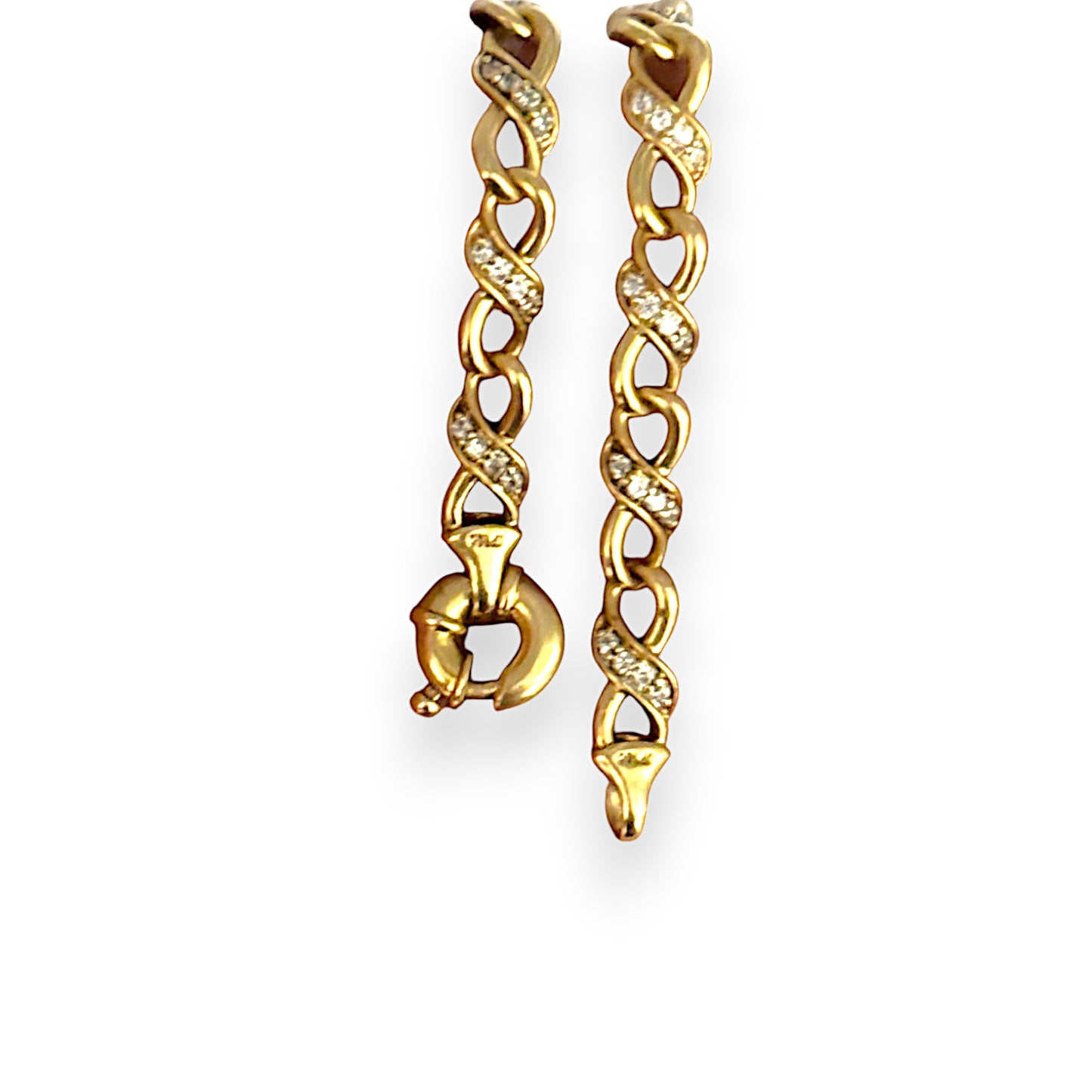 9ct Gold Bracelet with Abundant CZ stone Length 21.65cm Valuation $2,900 R # 726