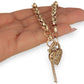 GOLD DEAL | 9ct Gold Refurbished Belcher 20cm Bracelet Heart Padlock