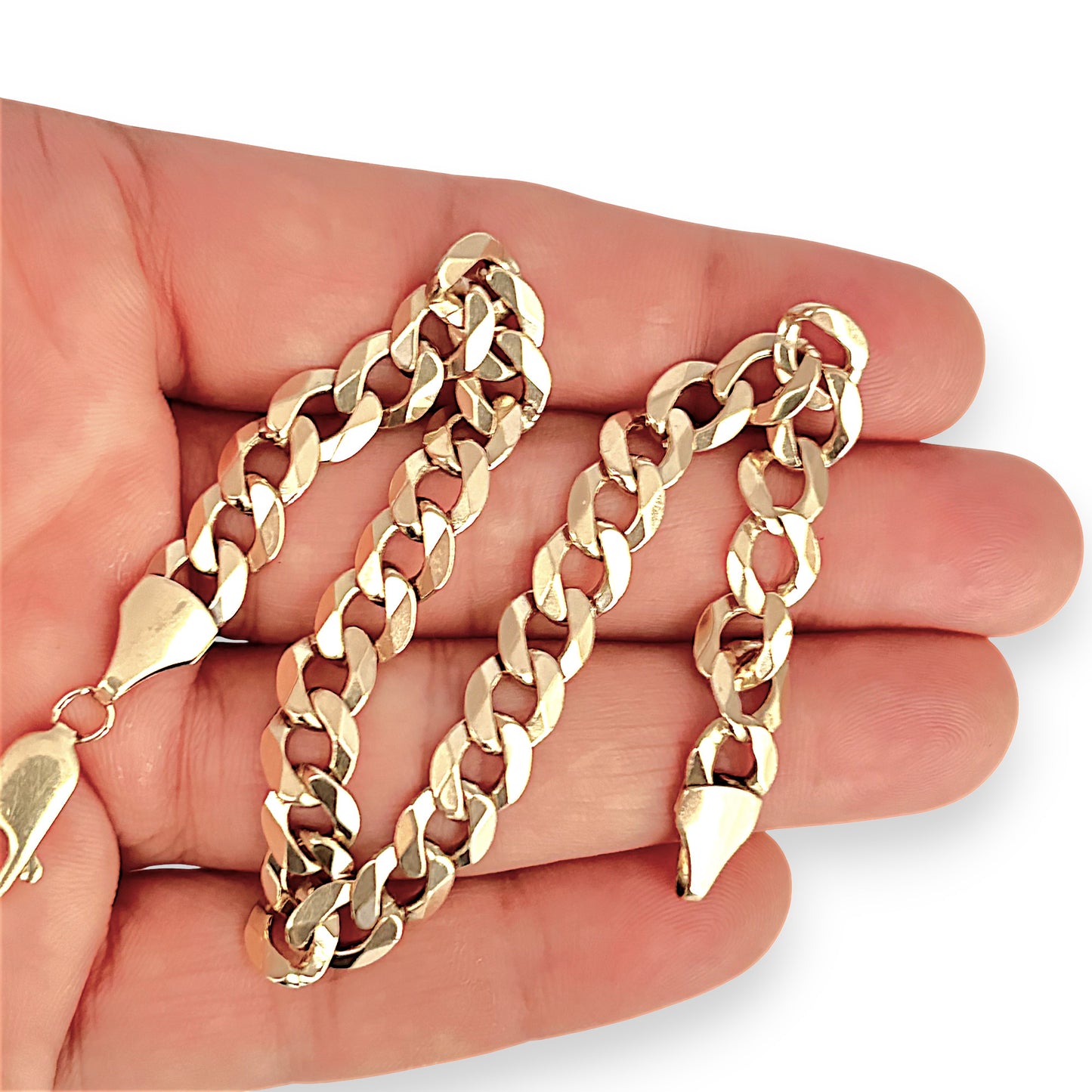 GOLD DEAL | 9ct (9K) Gold Rounded Curb Flat Link Bracelet 25cm