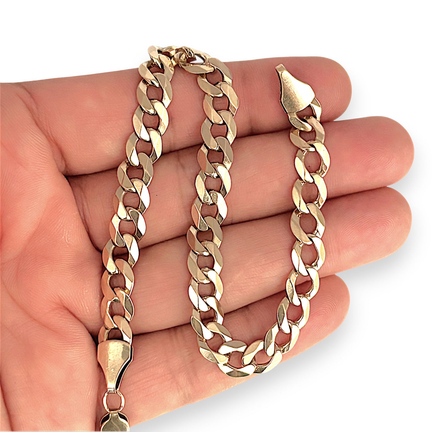 GOLD DEAL | 9ct (9K) Gold Rounded Curb Flat Link Bracelet 25cm