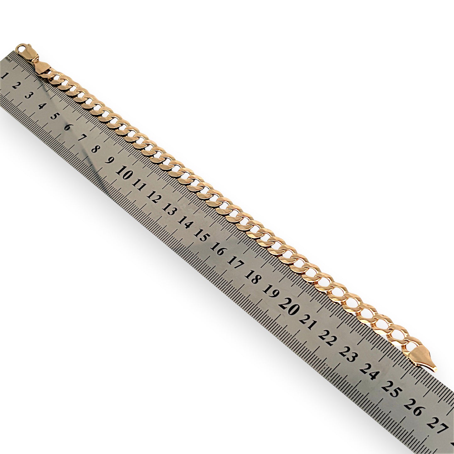 GOLD DEAL | 9ct (9K) Gold Rounded Curb Flat Link Bracelet 25cm