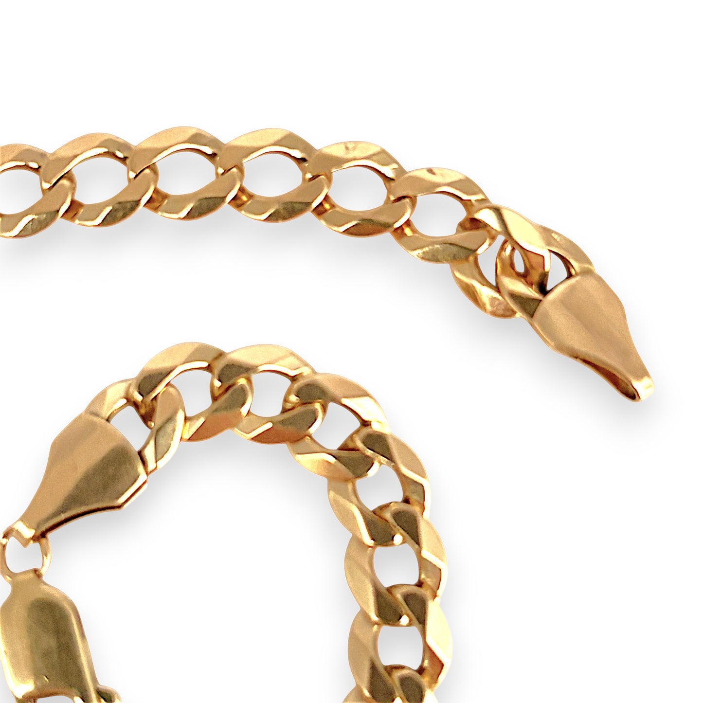 GOLD DEAL | 9ct (9K) Gold Rounded Curb Flat Link Bracelet 25cm