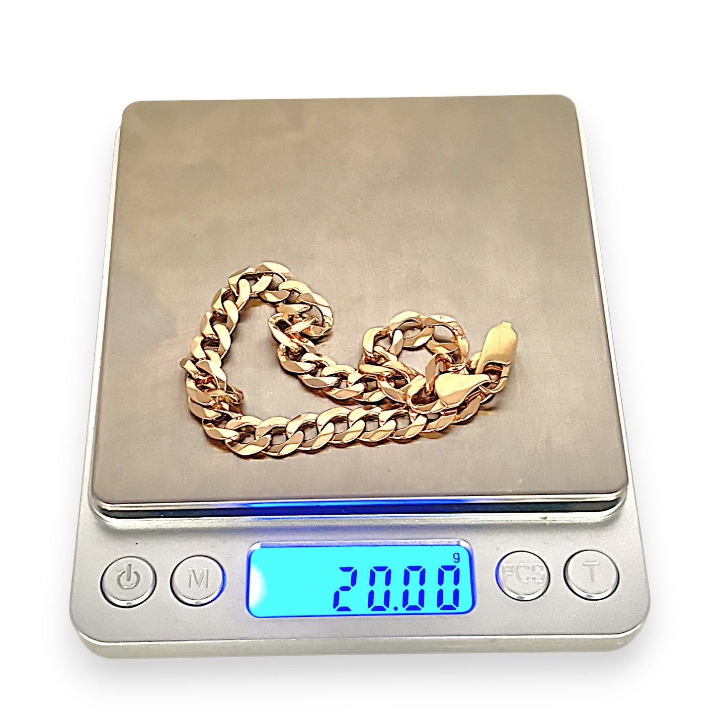 GOLD DEAL | 9ct (9K) Gold Rounded Curb Flat Link Bracelet 25cm