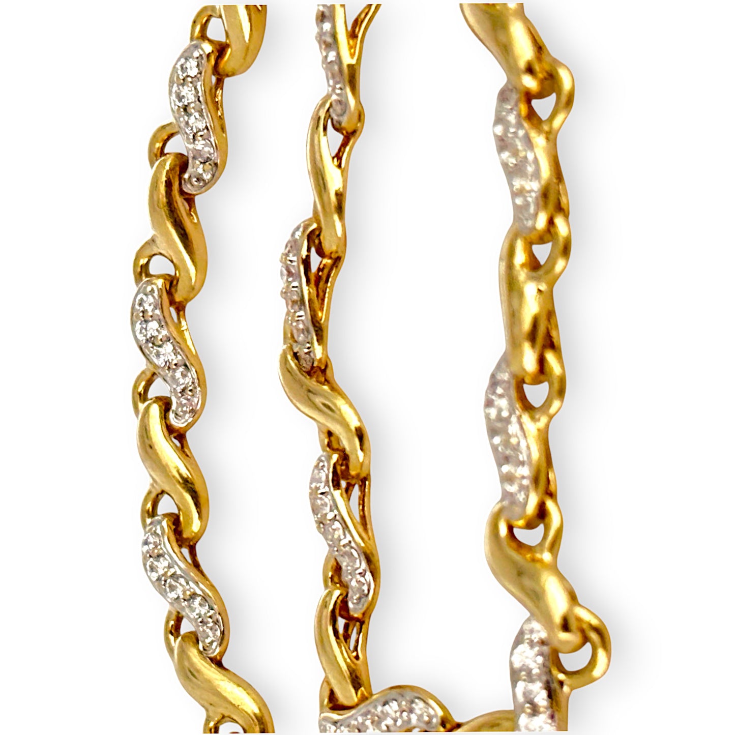 9ct Gold Hand Assembled Bracelet with Numerous CZ, Valuation $1,950. R # 733