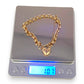 9ct Gold Belcher Bracelet L 18cm Solid Heart Padlock Valuation $2,790. R # 738