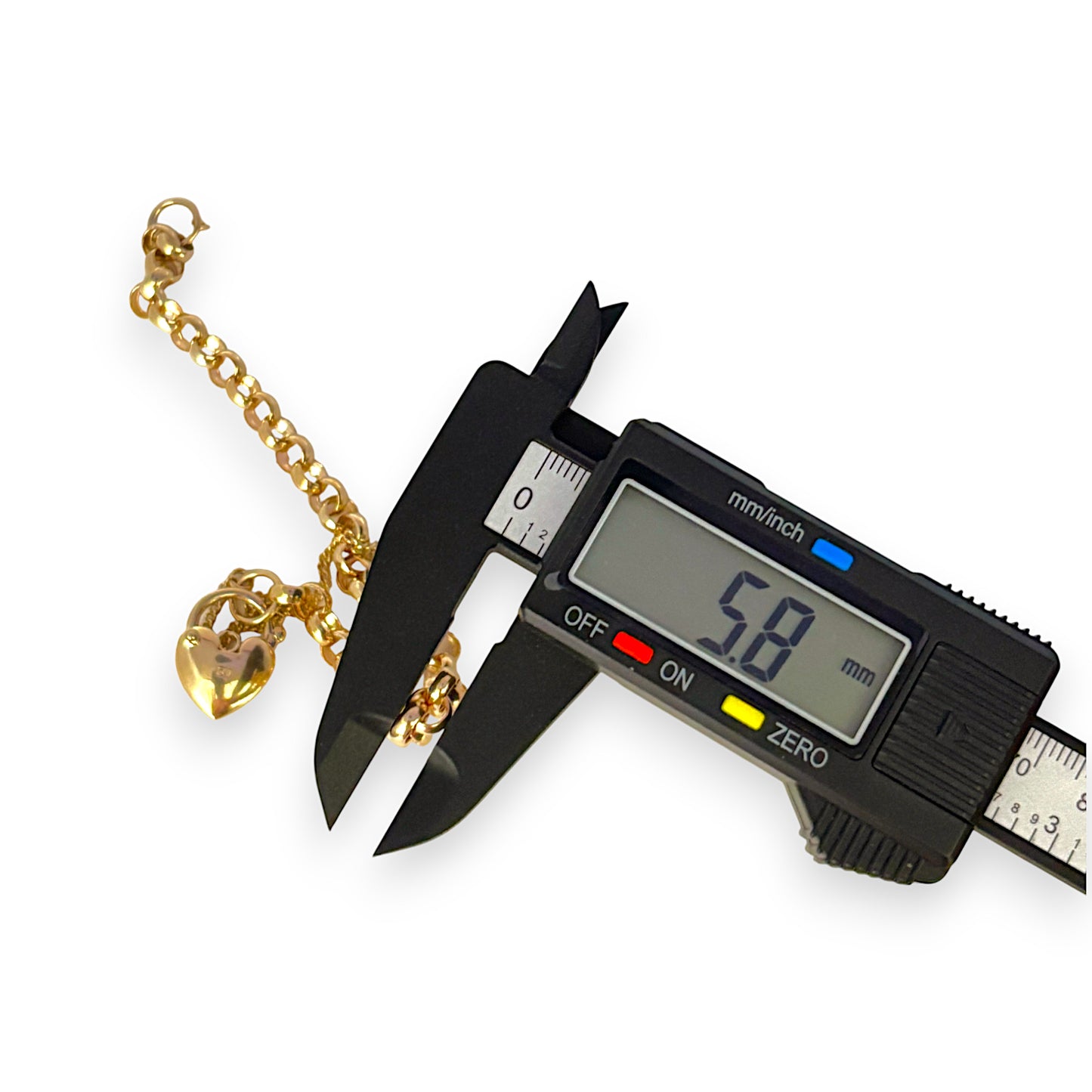 9ct Gold Belcher Bracelet L 18cm Solid Heart Padlock Valuation $2,790. R # 738