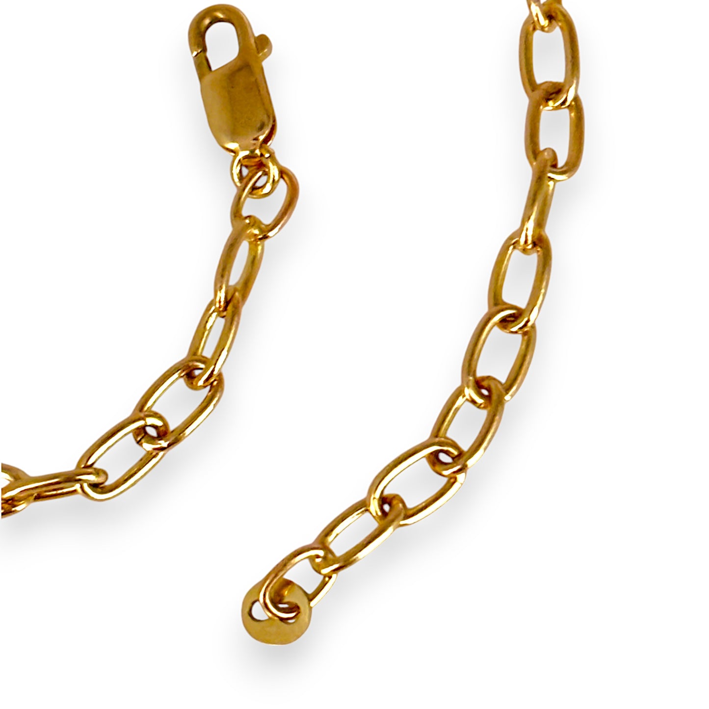 9ct Gold Paperclip Bracelet Length 19cm. R # 741