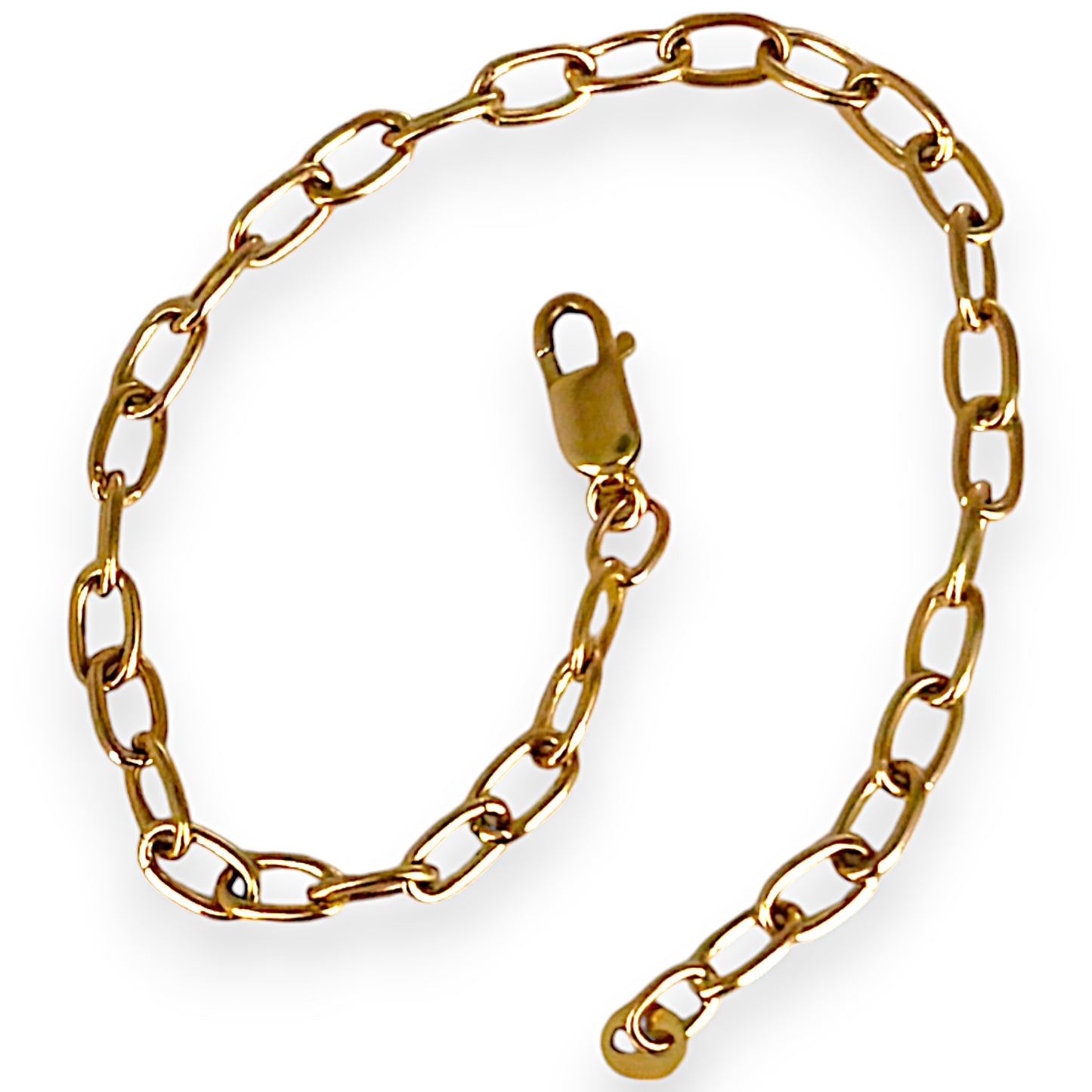 9ct Gold Paperclip Bracelet Length 19cm. R # 741