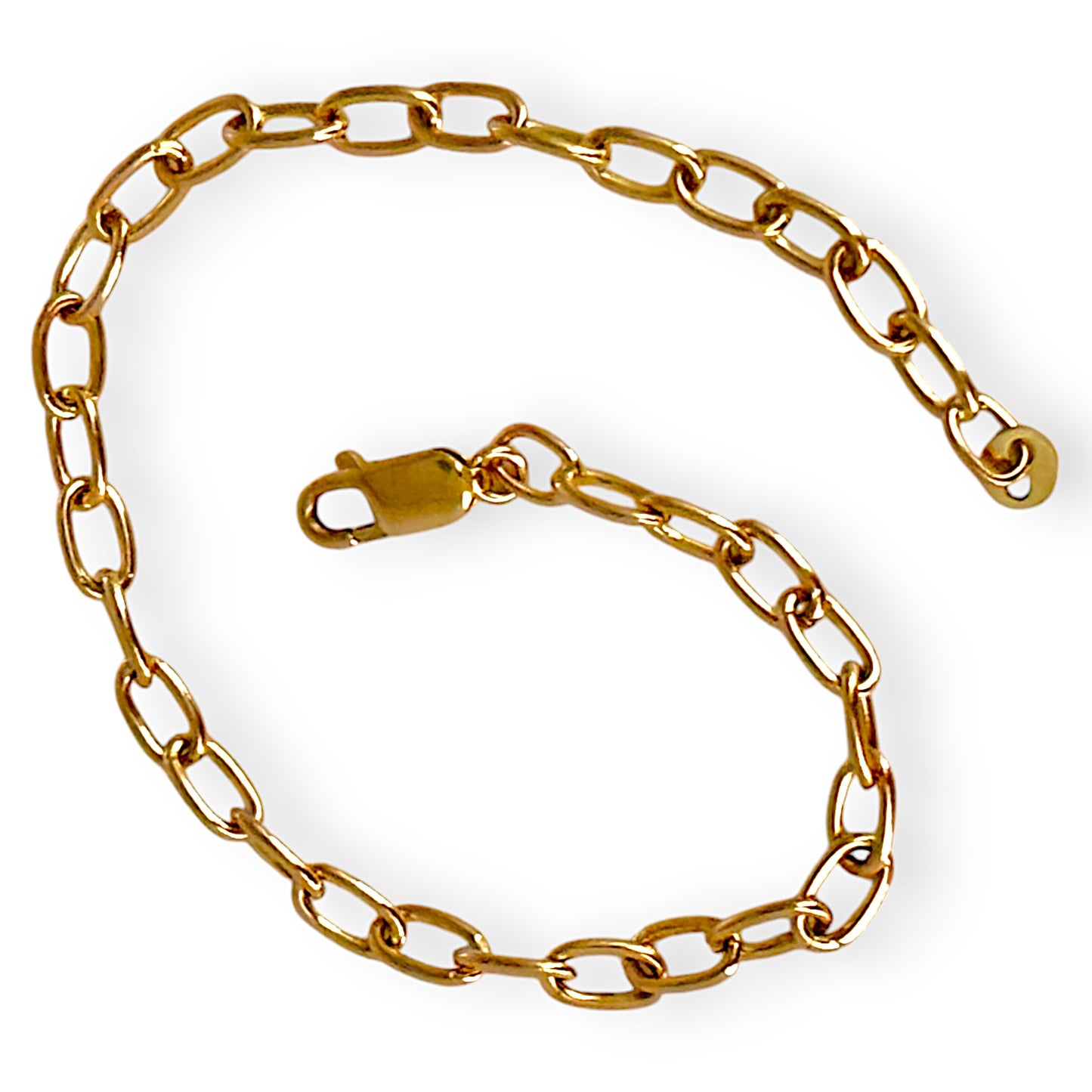 9ct Gold Paperclip Bracelet Length 19cm. R # 741