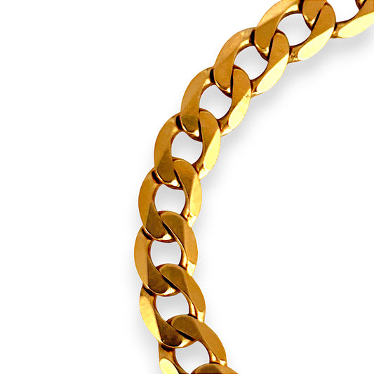 GOLD DEAL | FLASH SALE 9ct (9K) Gold Smooth Curb Link Bracelet Length 22cm
