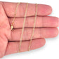 9ct Gold Flat Curb Link Light Weight Solid Chain Length 40cm. R # 754