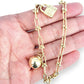 GOLD DEAL | 18ct (18K) Gold U-shaped Bead Links Single Wrap Necklace