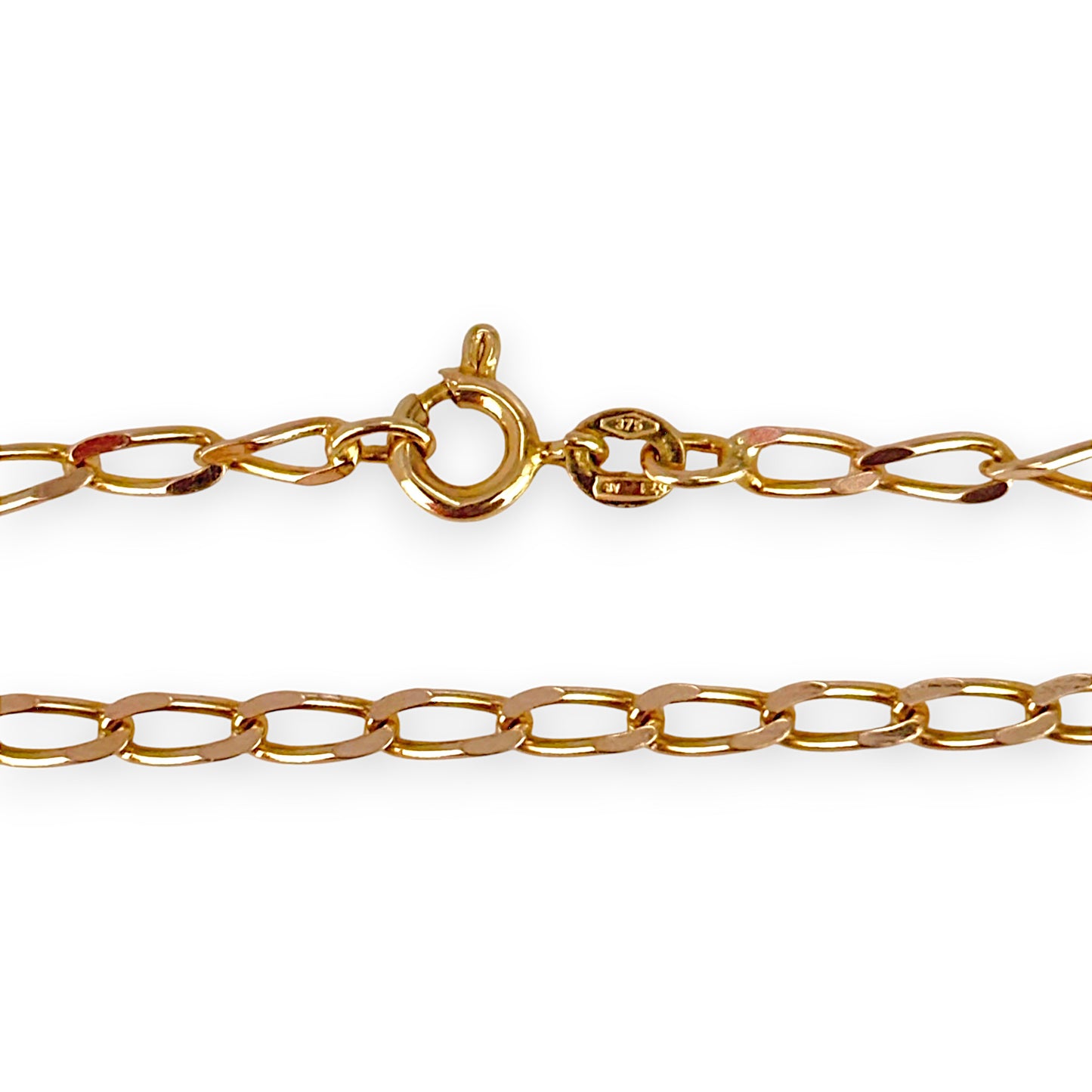 9ct Gold Oval Link Solid Chain Length 45cm. R # 772