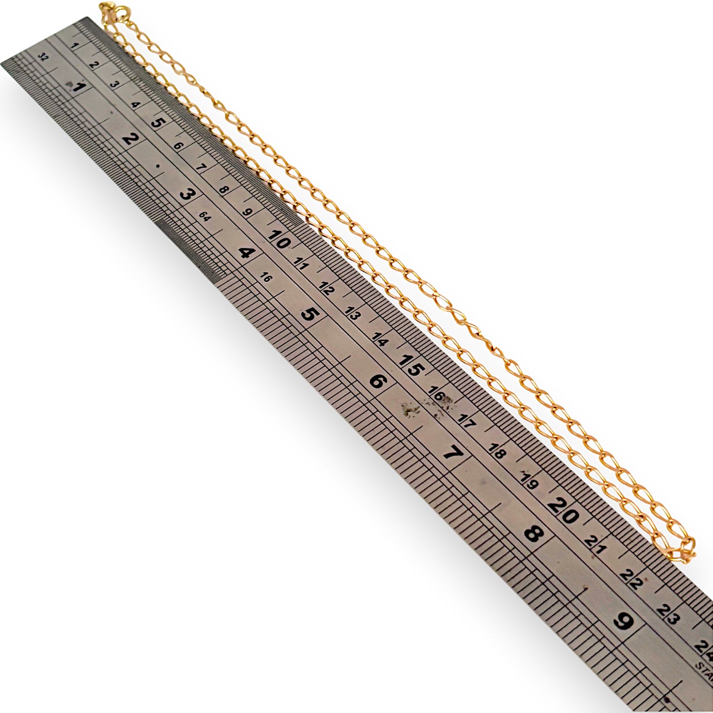 9ct Gold Oval Link Solid Chain Length 45cm. R # 772