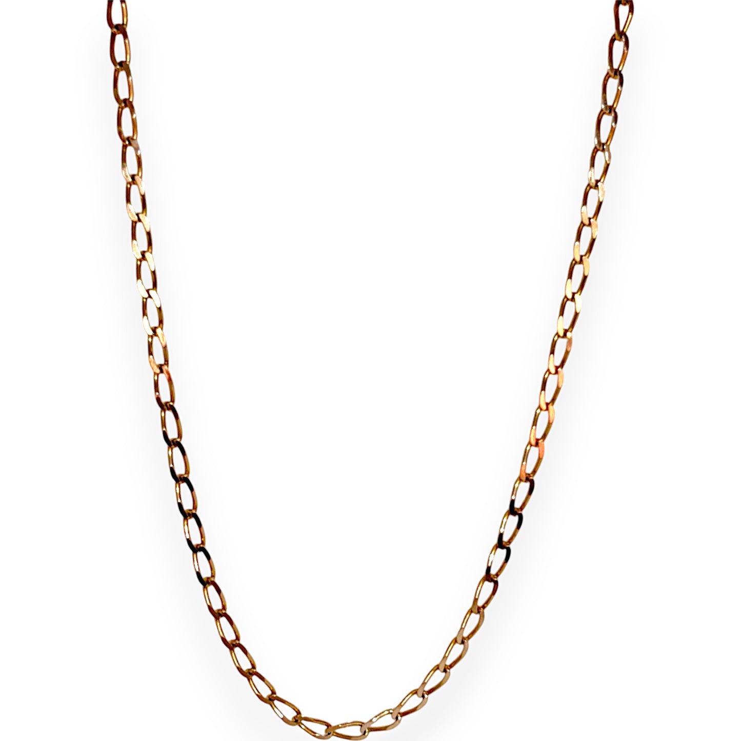 9ct Gold Oval Link Solid Chain Length 45cm. R # 772