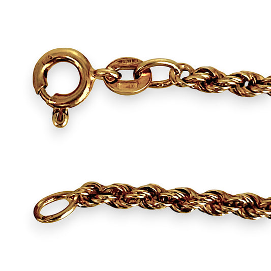 GOLD DEAL | 18ct (18K) Gold Refurbished 42cm Classic Souled Twisted Rope Chain