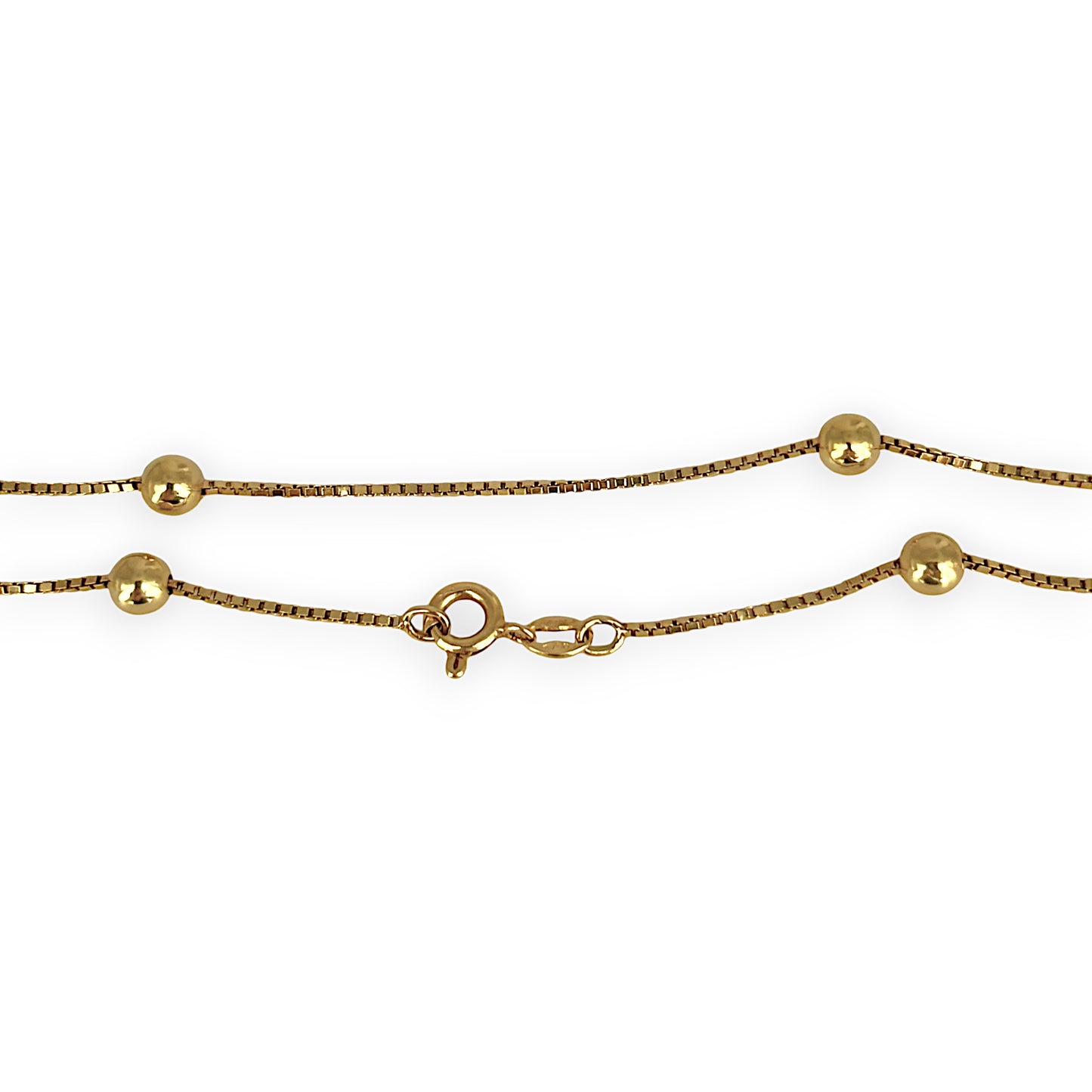 GOLD DEAL | 18ct (18K) Gold 40cm Solid Moon Cut Bead Chain