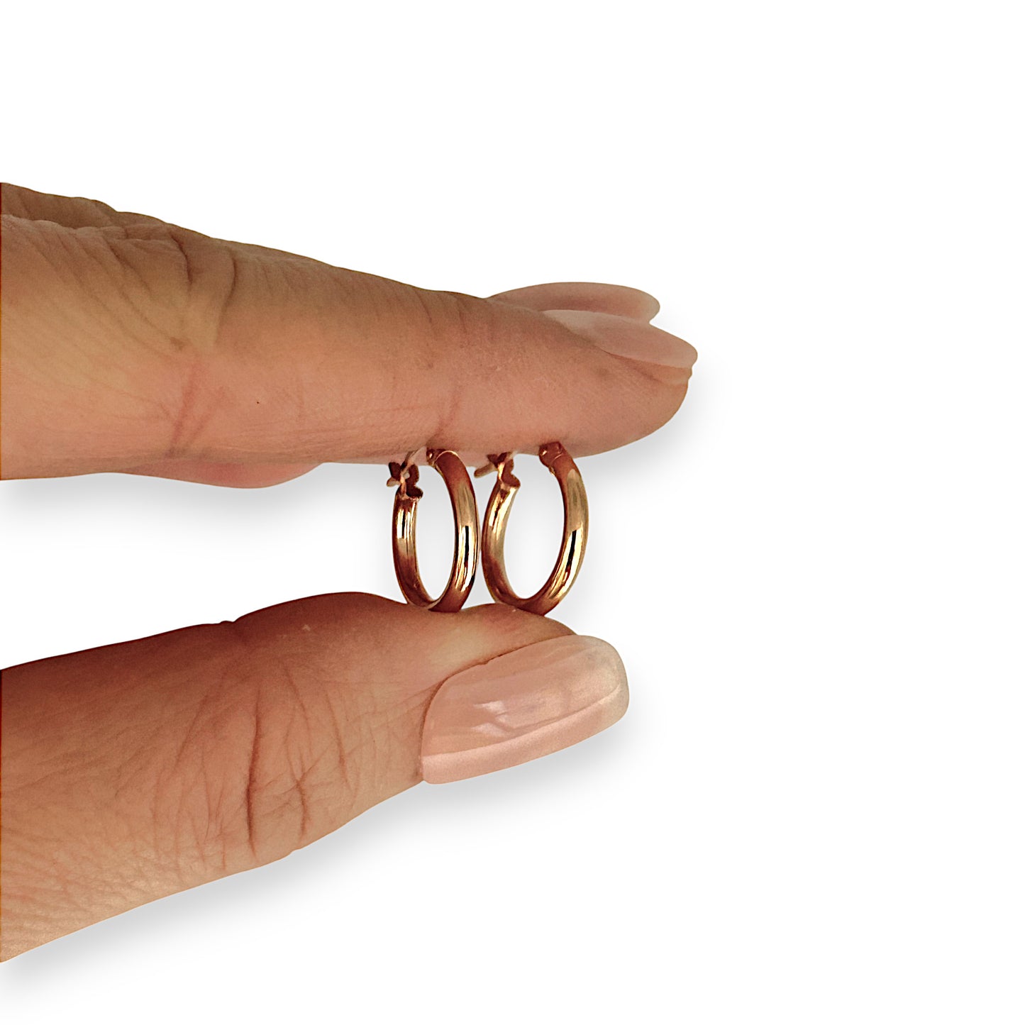 GOLD DEAL | 10ct (10K) Rose Gold 13.7mm Timeless Classic Hoop Earrings