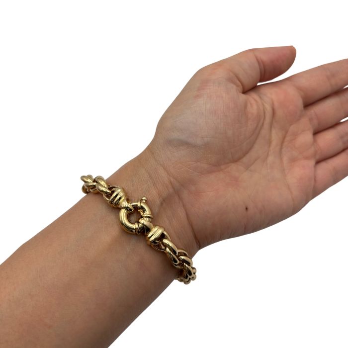 Gold Roller Curb Bracelet