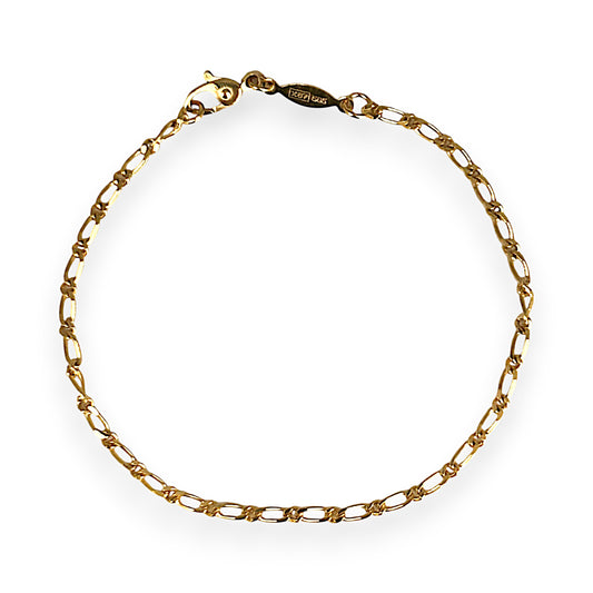 GOLD DEAL | 14ct (14K) Gold Crafted in Greece Figaro Bracelet Length 20cm