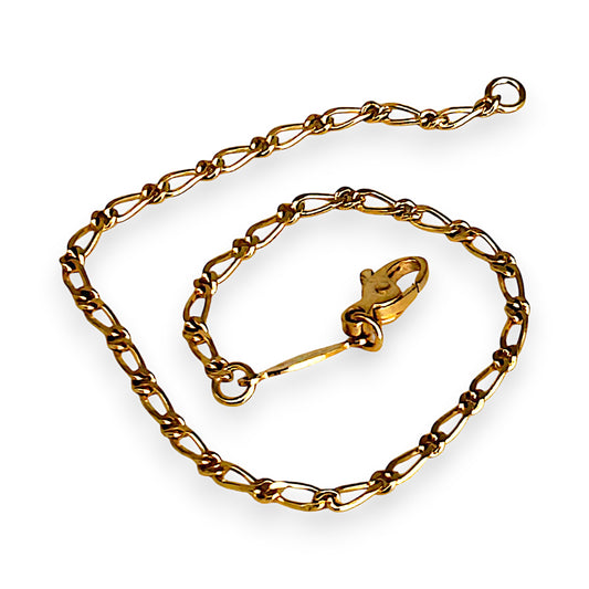 GOLD DEAL | 14ct (14K) Gold Crafted in Greece Figaro Bracelet Length 20cm