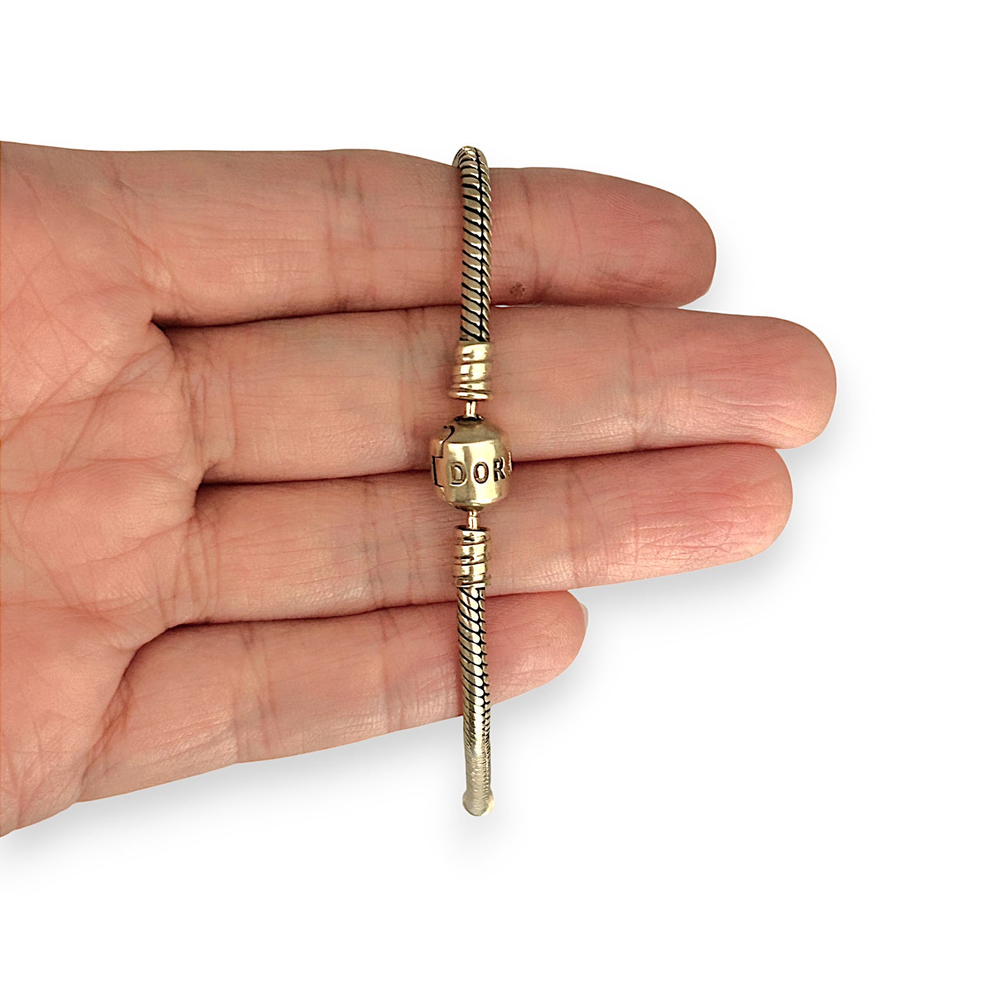 GOLD DEAL | 14ct (14K) Gold 19.33g Pandora Moments Snake Chain Bracelet Length 25cm