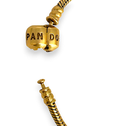 GOLD DEAL | 14ct (14K) Gold 19.33g Pandora Moments Snake Chain Bracelet Length 25cm