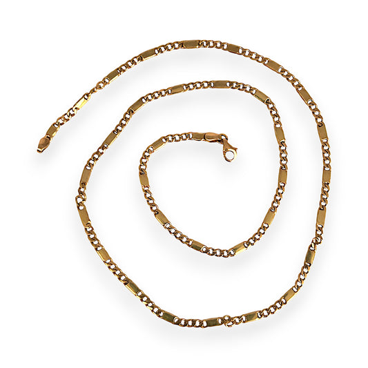 GOLD DEAL | FLASH SALE 18ct (18K) Gold Soft Edge Bar Link 46cm Chain Valuation $3,775
