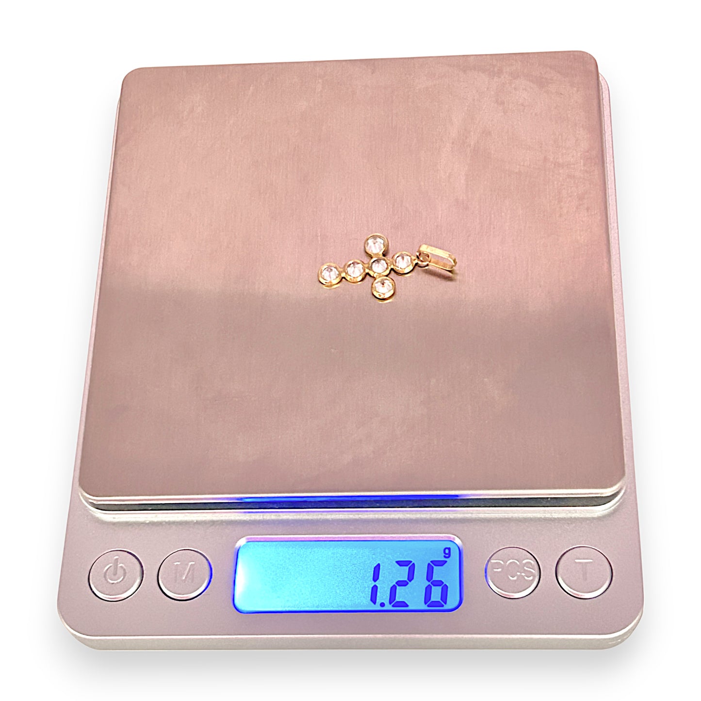 GOLD DEAL | 18ct (18K) Gold Cross Pendant with Cubic Zirconia (CZ)