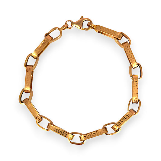 GOLD DEAL | 18ct (18K) Gold Broad Paperclip Bracelet Length 20cm