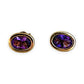 GOLD DEAL | 9K Gold Amethyst Rub-over Oval Stud Earrings