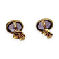 GOLD DEAL | 9K Gold Amethyst Rub-over Oval Stud Earrings