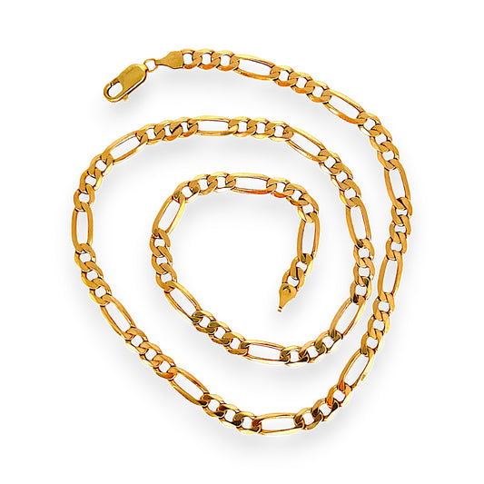 GOLD DEAL | FLASH SALE 9ct (9K) Gold 52cm Elongated 3 - 1 Figaro Chain