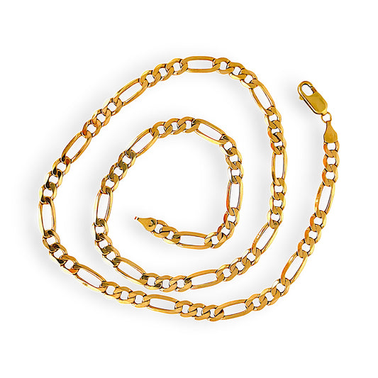 GOLD DEAL | FLASH SALE 9ct (9K) Gold 52cm Elongated 3 - 1 Figaro Chain