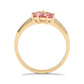 GOLD DEAL | 9K Gold Gemporia Montepuez Padparadscha Sapphire Ring, White Zircon 1ct Refurbished