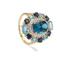 GOLD DEAL | 9K Gold Gemporia London Blue, Swiss Blue Topaz, Australian Blue Sapphire, Zircon Ring 7.75cts