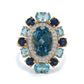 GOLD DEAL | 9K Gold Gemporia London Blue, Swiss Blue Topaz, Australian Blue Sapphire, Zircon Ring 7.75cts