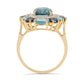 GOLD DEAL | 9K Gold Gemporia London Blue, Swiss Blue Topaz, Australian Blue Sapphire, Zircon Ring 7.75cts