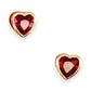 9K Gold Gemporia Bemainty Ruby Heart Stud Earrings. R # 909