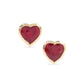 9K Gold Gemporia Bemainty Ruby Heart Stud Earrings. R # 909