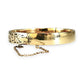 9ct Gold Vintage Engraved Oval Bangle Bracelet with Safety Lock & Chain. R # 922