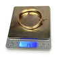 9ct Gold Vintage Engraved Oval Bangle Bracelet with Safety Lock & Chain. R # 922