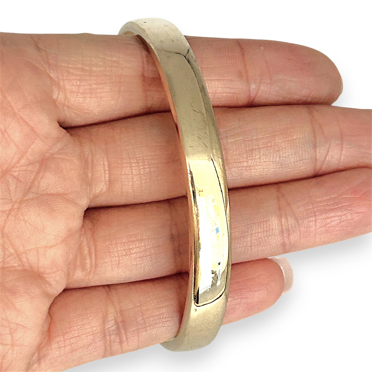 GOLD DEAL | 9ct (9K) Gold 64.9mm x 8.0mm Timeless Elegant Wide Solid Bangle