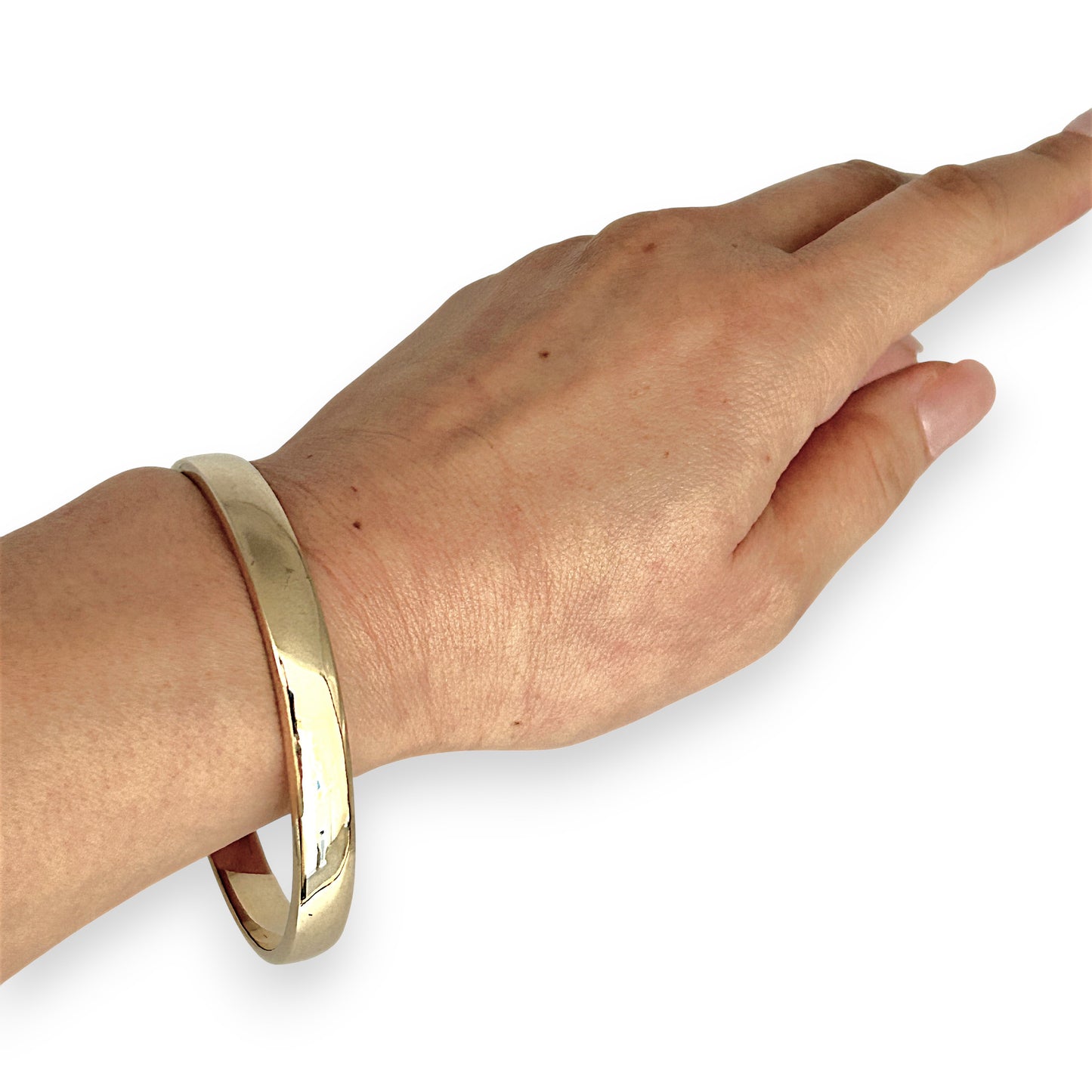 GOLD DEAL | 9ct (9K) Gold 64.9mm x 8.0mm Timeless Elegant Wide Solid Bangle