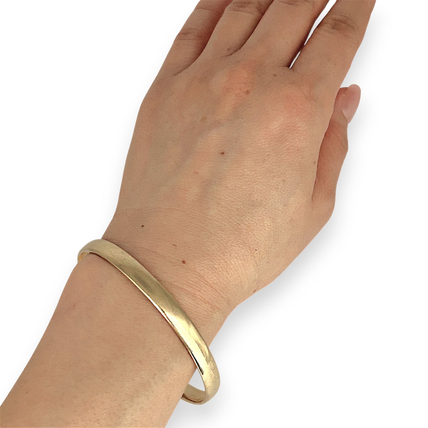 GOLD DEAL | 9ct (9K) Gold Boundless 65.5mm x 6.7mm Solid Bangle Valuation $5,525