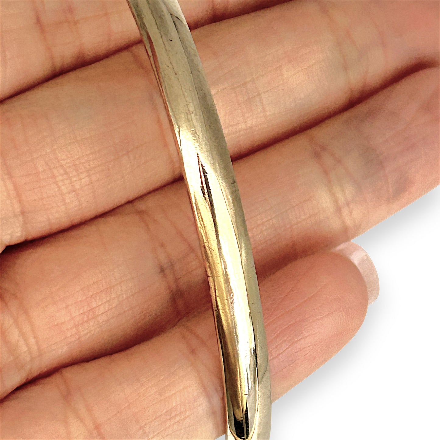 GOLD DEAL | 9ct (9K) Gold 66.7mm x 4.2mm Half Dome Solid Bangle