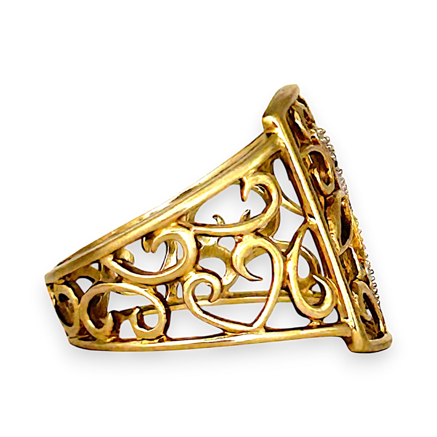 GOLD DEAL | 9ct (9K) Gold Ornate Filigree Statement Ring Size O