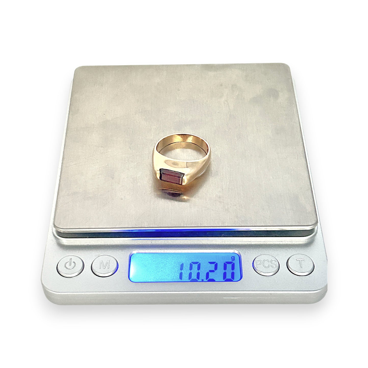 GOLD DEAL | 9ct (9K) Gold Garnet Forge Ring Size X