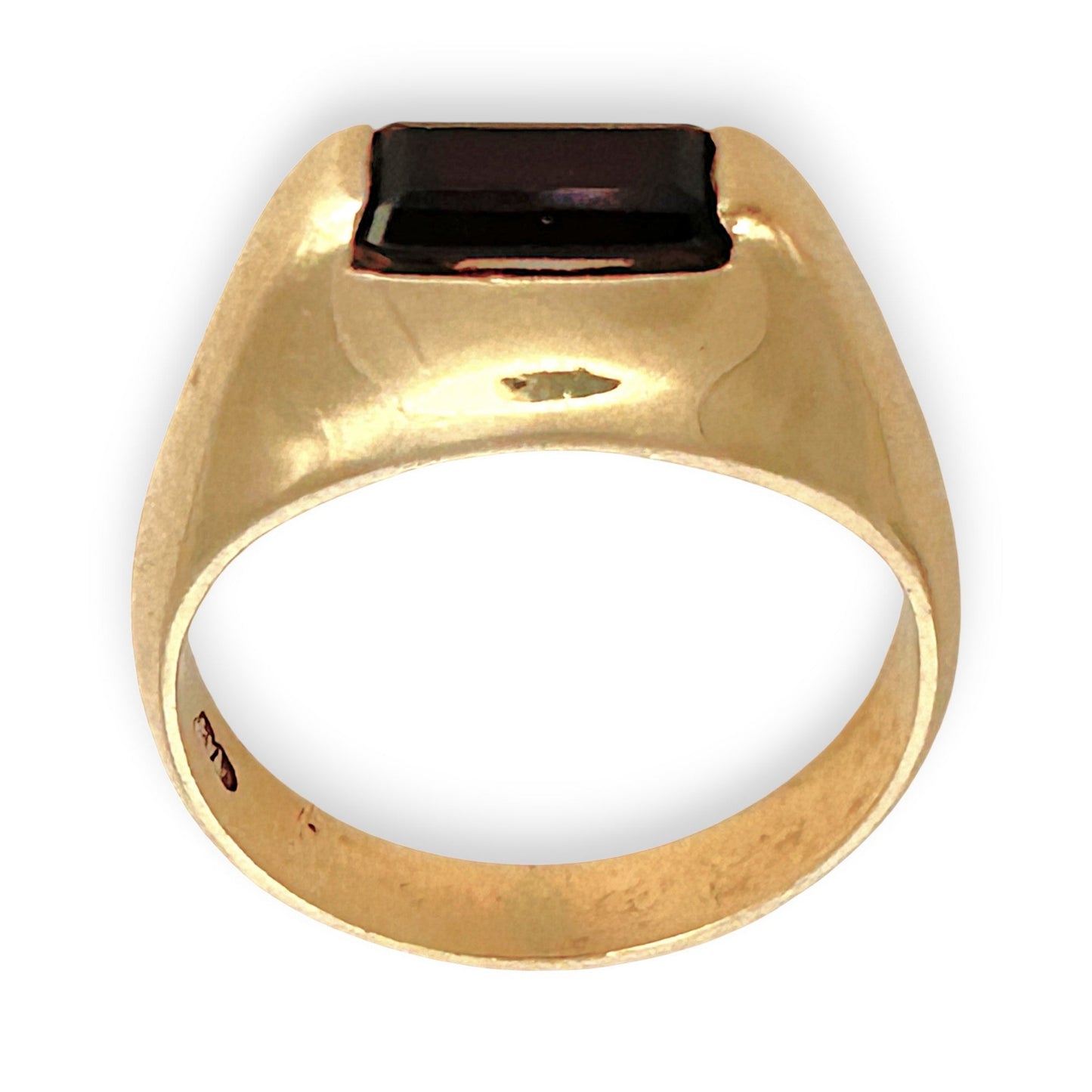 GOLD DEAL | 9ct (9K) Gold Garnet Forge Ring Size X