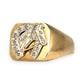GOLD DEAL | FLASH SALE 9ct (9K) Y/W Two Tone Gold Stallion Crest Ring Size X